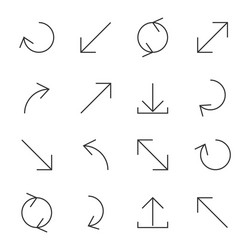 Thin Line Arrows & Pointers vector image