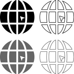 World with arrow click concept website icon vector