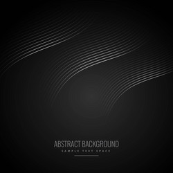 Abstract black background with curve lines vector