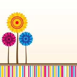 abstract flowers different colors with lines vector