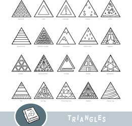 black and white set triangle shape objects vector image