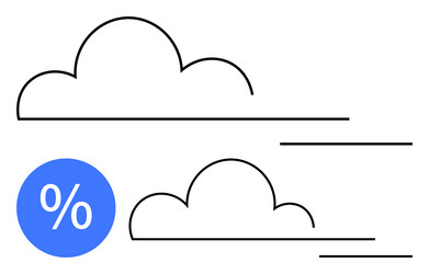 cloud computing and data storage with percentage vector image