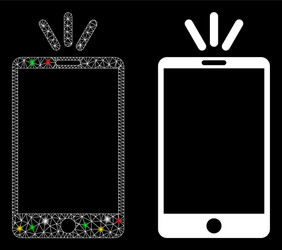 Flare mesh 2d mobile torch icon with flash spots vector