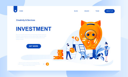 investment landing page template vector