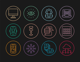 set line network cloud connection binary code vector image