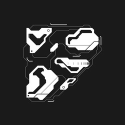 Tech arrow futuristic interface cyber element vector