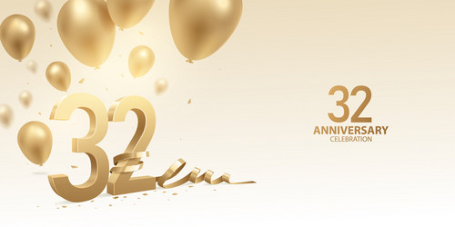 32nd anniversary celebration background vector