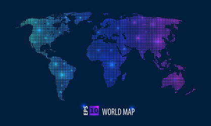 Abstract World Map with Glowing Elements vector image