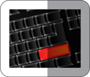 computer keyboard with red button vector image