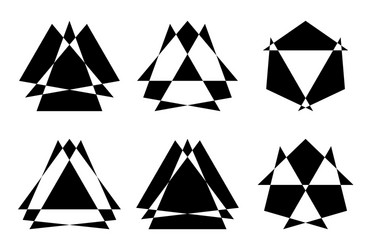different abstract geometric design element set vector image