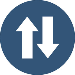 Dowload and upload arrows icon block style vector