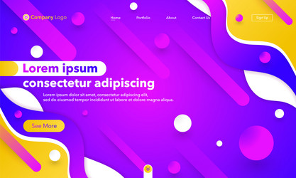 landing page abstract background website template vector image