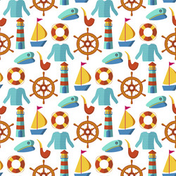 seamless patterns with nautical elements wave vector image
