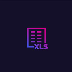 Xls document file icon with gradient vector