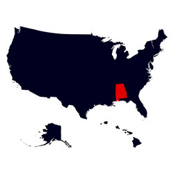 Alabama Map - United States Vector Image