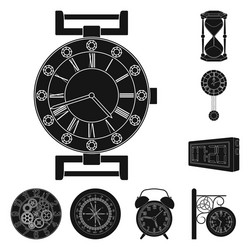 Isolated object clock and time icon set vector