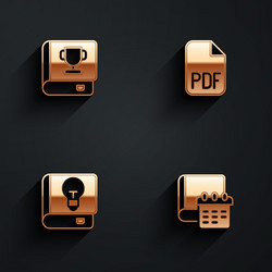 set book pdf file document user manual and daily vector image