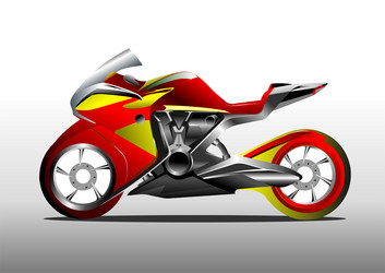 sketch of modern motorcycle 3d Vector Image
