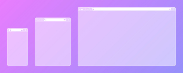 blank transparent web browser window with toolbar vector image