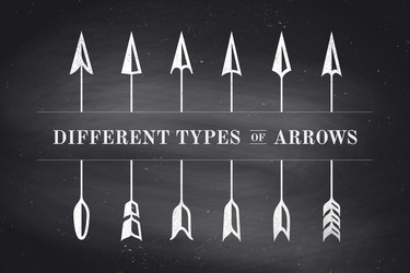 design elements different types of arrows in retro vector image