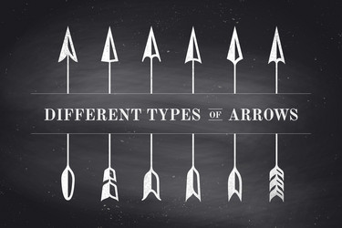 design elements different types of arrows in retro vector