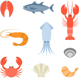 Seafood sea creatures Royalty Free Vector Image