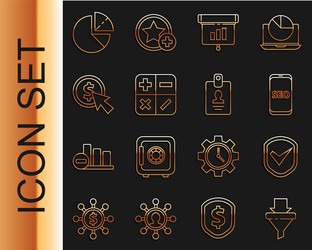 set line sales funnel with arrows shield check vector image