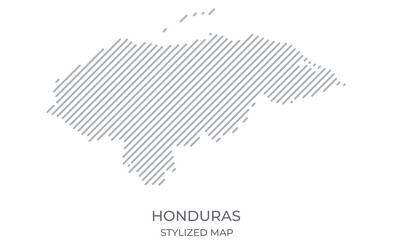 stylized linear map of honduras in minimalistic vector image
