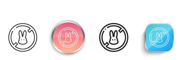 cruelty free icon thin linear regular and button vector image