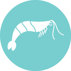 isolated shrimp block style icon design vector image