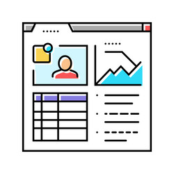 learning analytics online platform color icon vector image