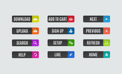 modern flat design website navigation buttons vector