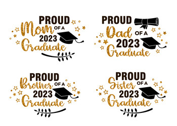 proud family of a 2023 graduate trendy Vector Image