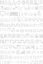 Thin Line Web Icons - Digital Toolkit vector image