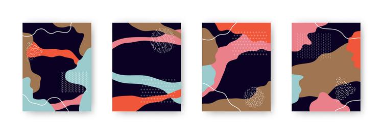 colorful set with abstract pattern cartoon vector image