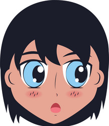 face boy anime expression facial vector