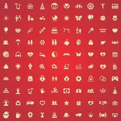 happiness 100 icons universal set for web and ui vector image