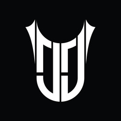 Jj logo monogram abstract inside circle stripe Vector Image