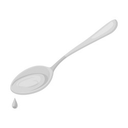 Spoon of olive oilolives single icon vector