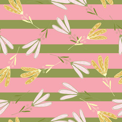 seamless random pattern with simple flower vector image