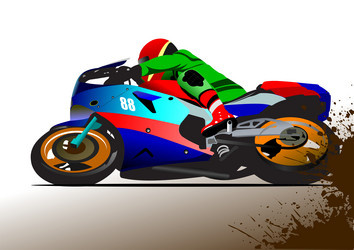 sketch of modern motorcycle 3d Vector Image