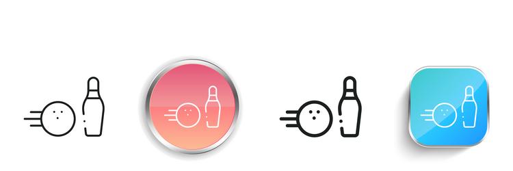 bowling icon thin linear regular and button style vector image