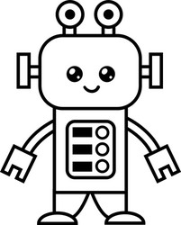 Coloring book robot vector