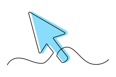 continuous drawing of cursor arrow one line icon vector image
