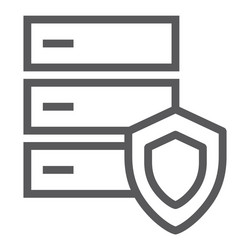 database protection line icon server and security vector image
