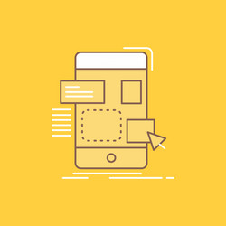 drag mobile design ui ux flat line filled icon vector image