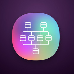 Network diagram app icon cluster vector