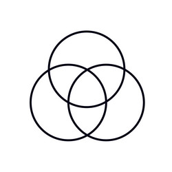 overlapping venn diagram with three intersecting vector image