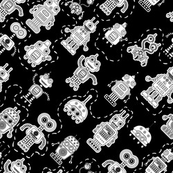 Retro Robot Pattern vector image
