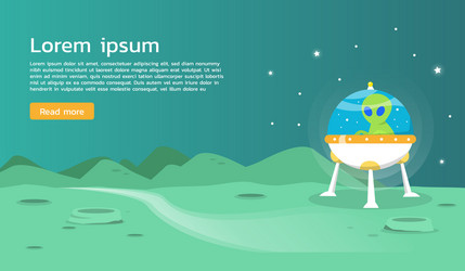 ufo alien spaceship exploring planet design vector image